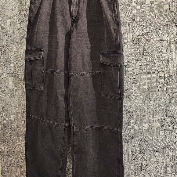 H&M Black Denim Cargo Jeans | Sz 10| - Picture 5 of 7